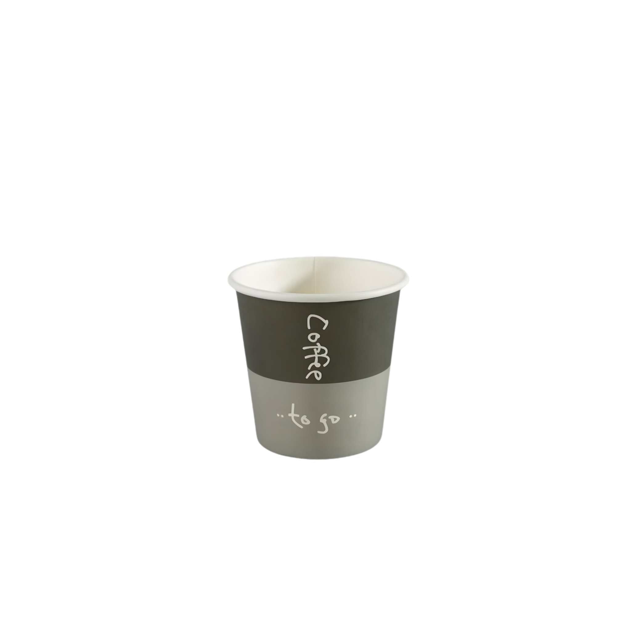 Stack of 120ml brown espresso coffee to go cups in cardboard style packaged in bulk