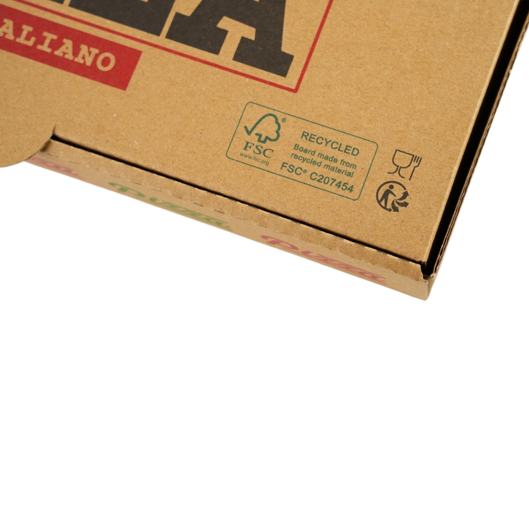 100x Pizza Doos 260mm x 260mm x 35mm FSC Golfkarton