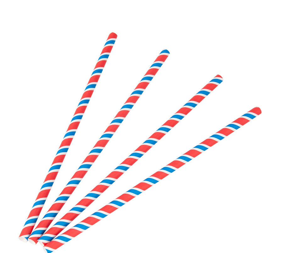 100x BIO Papieren rietjes 8mm x 230mm Twist