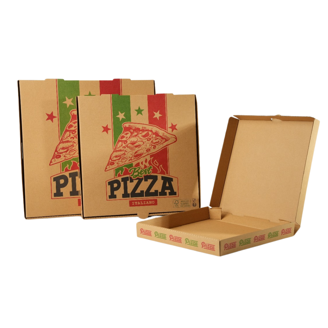 100x Pizza Doos 260mm x 260mm x 35mm FSC Golfkarton