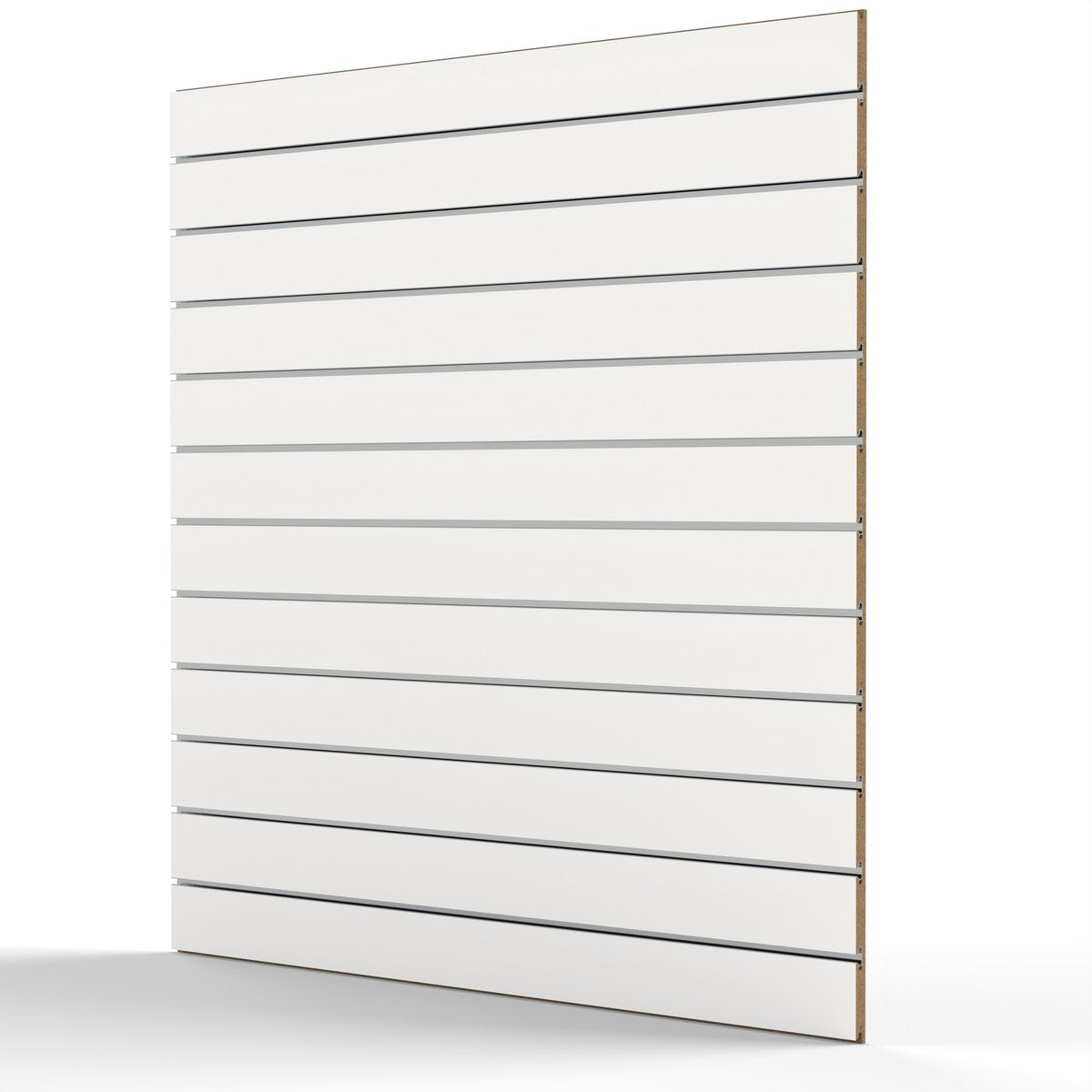 Slatwall 120cm x 120cm color white incl aluminum slat wall