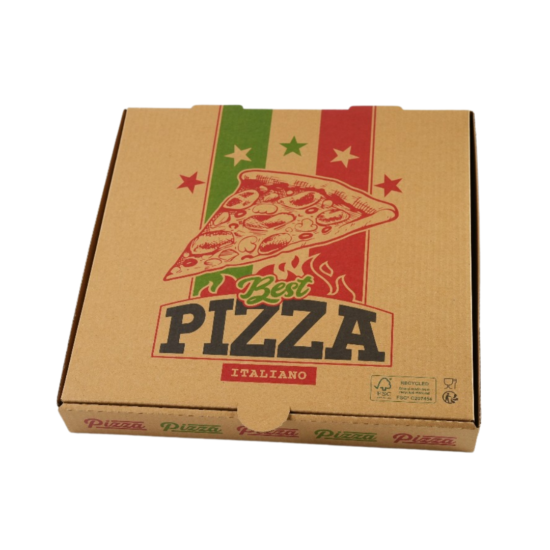 100x Pizza Doos 260mm x 260mm x 35mm FSC Golfkarton