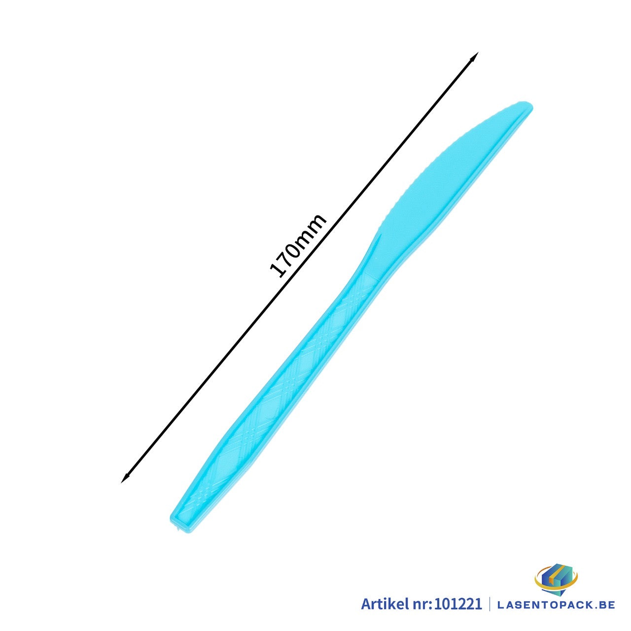24x Herbruikbare Mes 170mm PP Licht Blauw