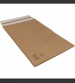 50x Papieren Verzendzak met Zijvouw en Bodem - 21cm x 30cm x 6cm + 7cm retour plakstrip