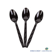 24x Herbruikbare lepel 155mm PP zwart