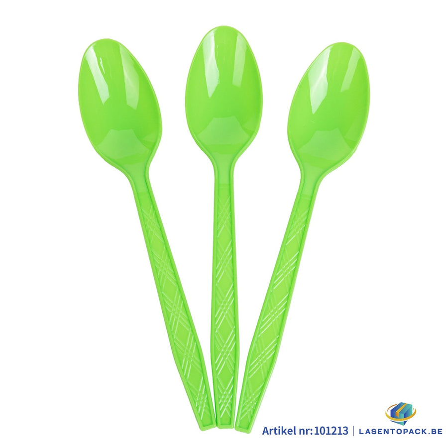 24x Herbruikbare lepel 155mm PP Groen