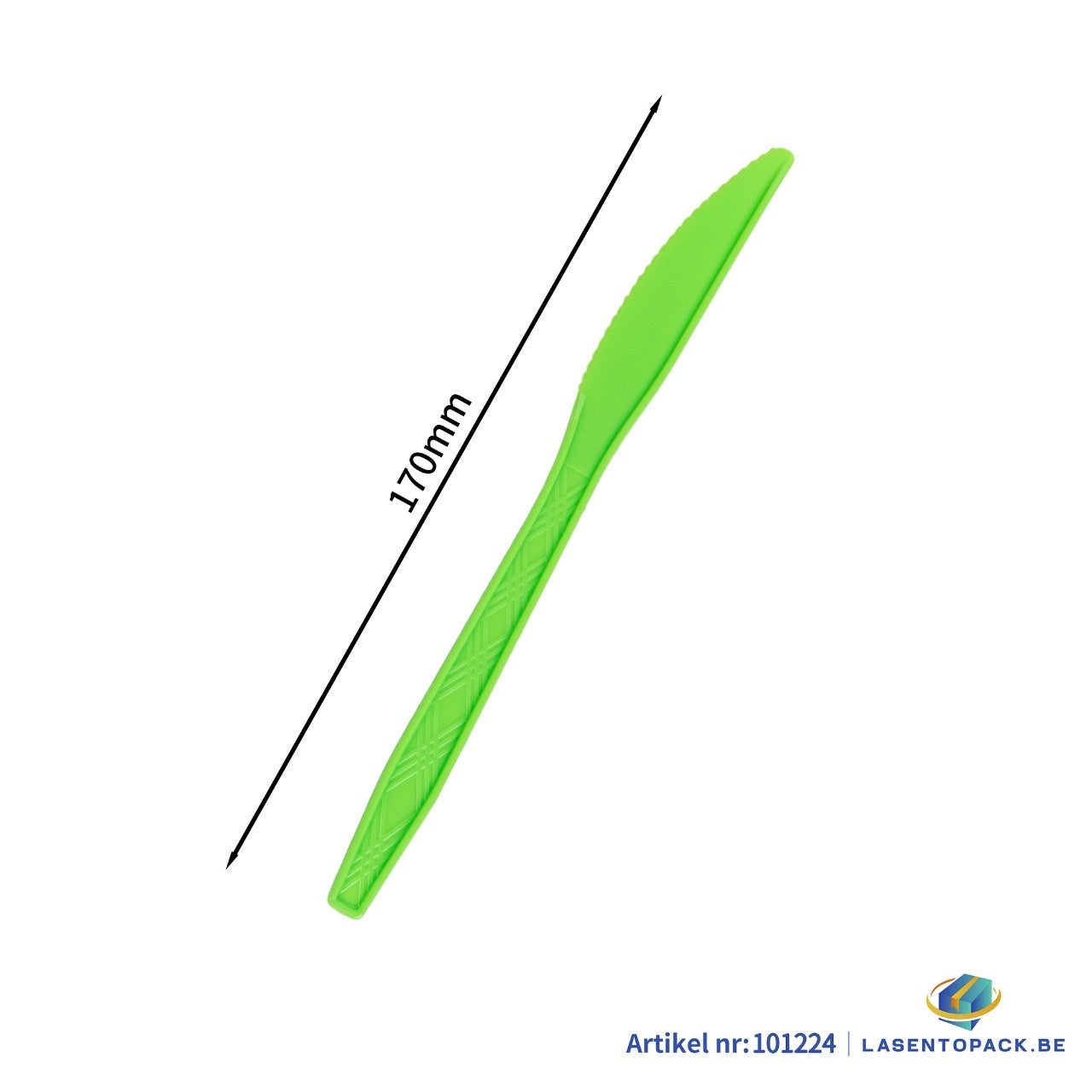 24x Herbruikbare Mes 170mm PP Groen