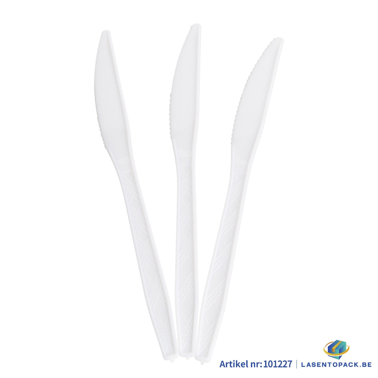 24x Herbruikbare Mes 170mm PP Wit