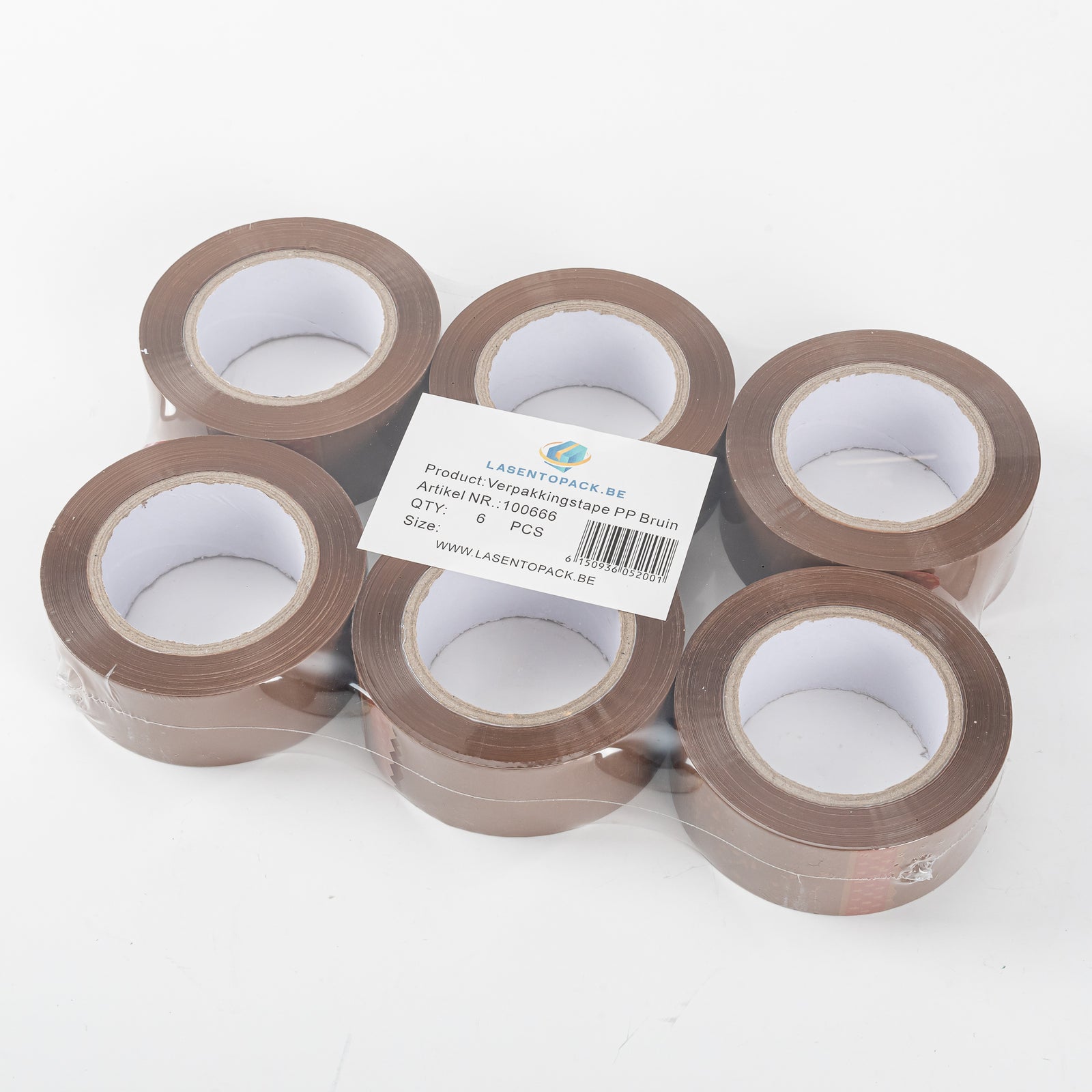6x Verpakkingstape Bruin PP Plakband 48mmx 144m