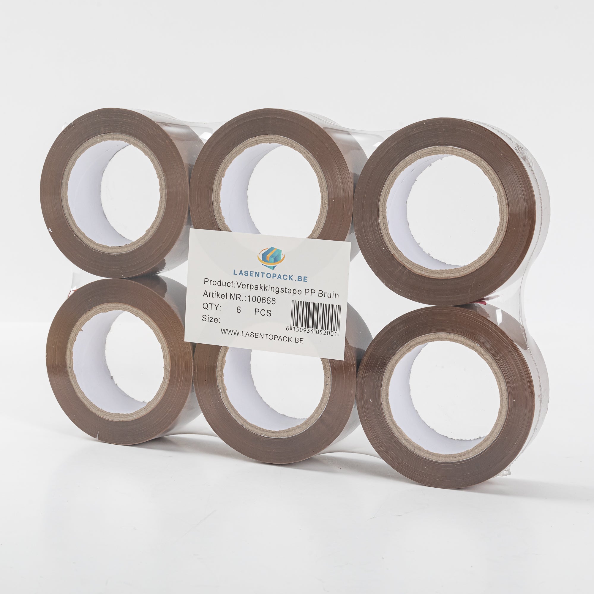 6x Packaging Tape Brown PP Tape 48mmx 144m