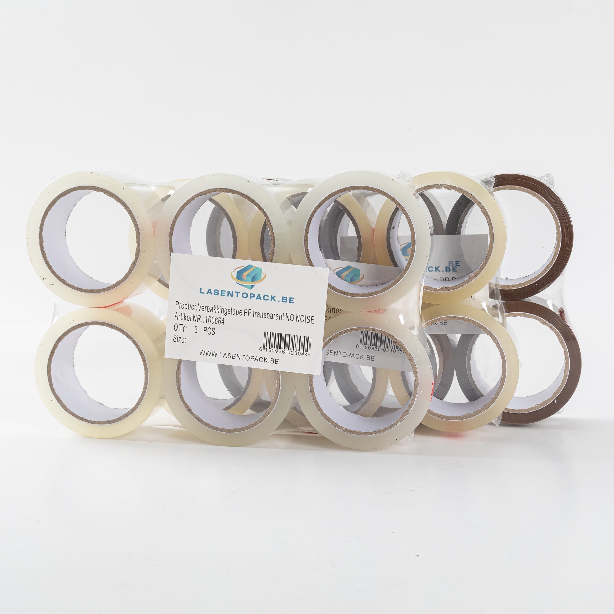6x No Noise Packaging Tape - PP Tape - 48mm x 60m 