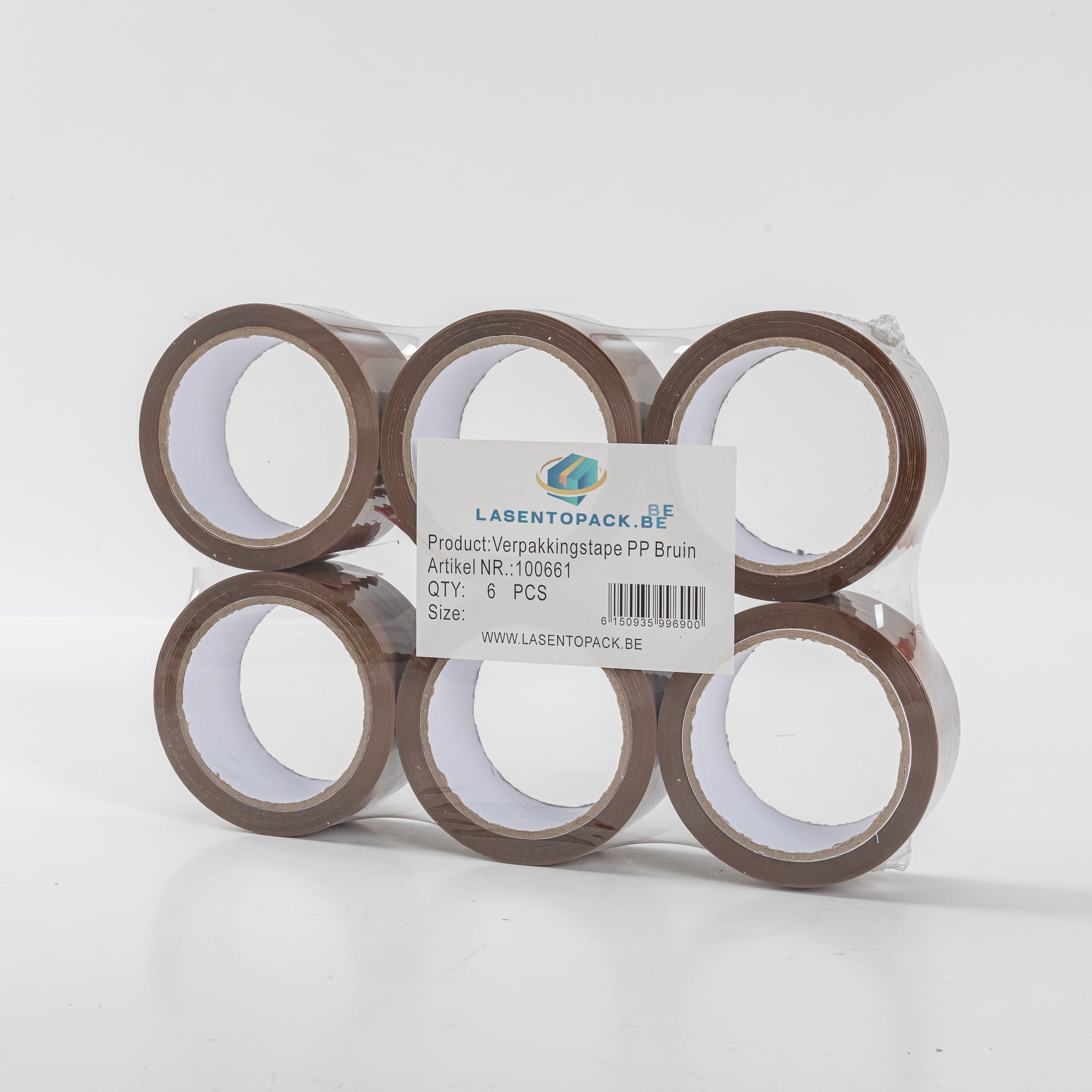 6x Packaging Tape Brown PP Tape 48mmx66m