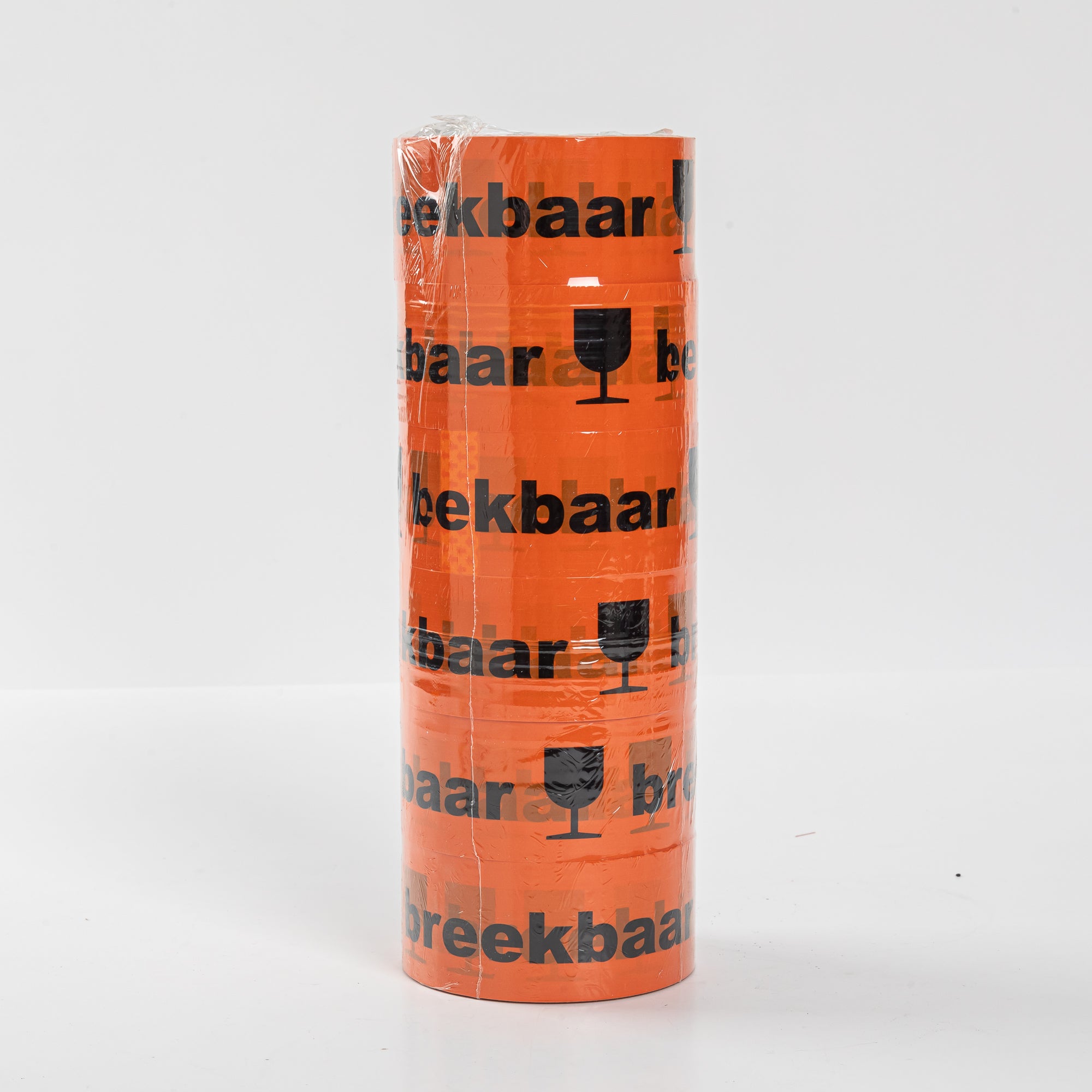 6x Verpakkingstape Breekbaar / Fragile 48mm x 66m Oranje