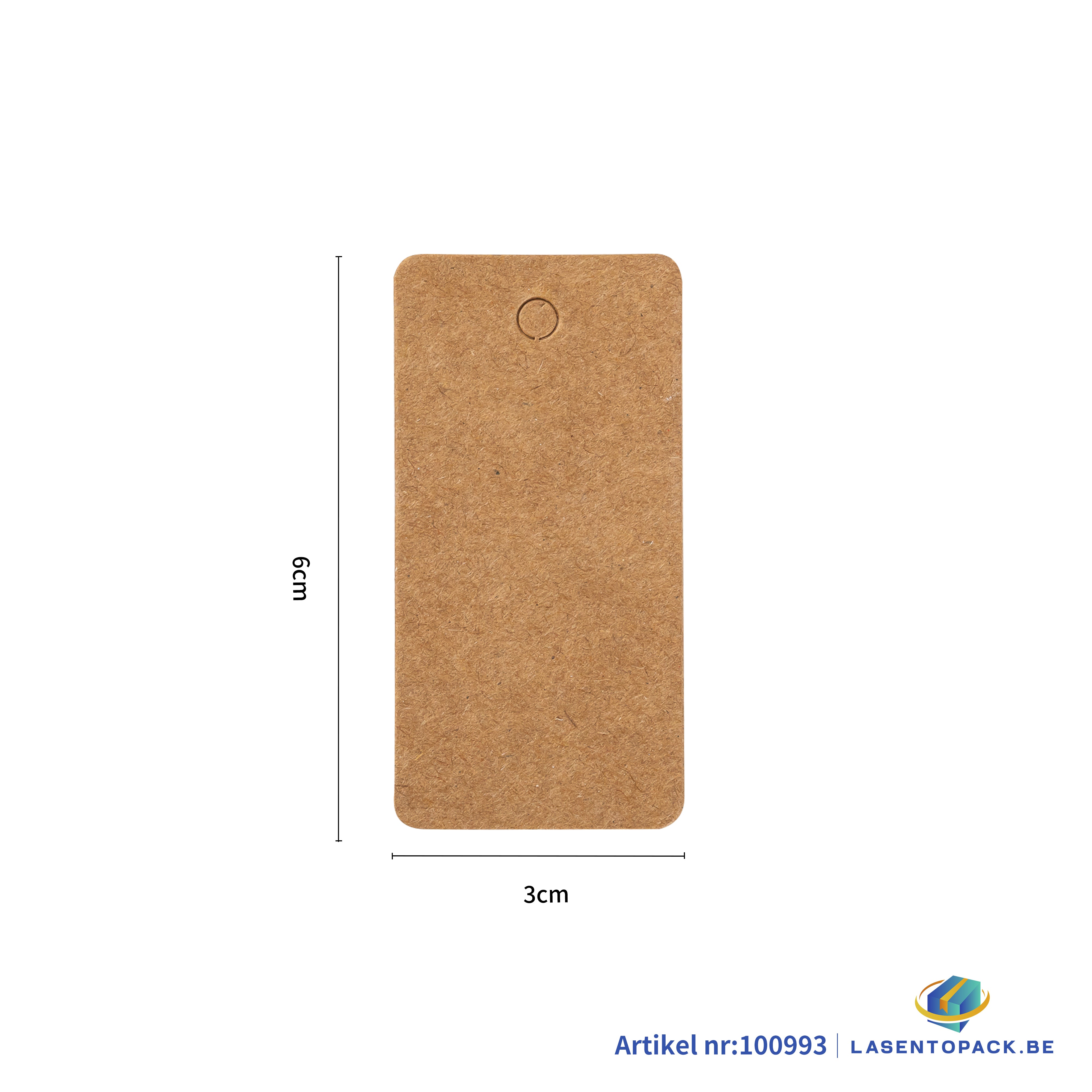 500x Eco Manila Label - 3cm x 6cm 