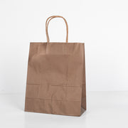 12x Papieren tas gedraaid handvat - 22cm x 27cm x 11cm Bruin