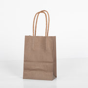 12x Papieren tas gedraaid handvat - 11cm x 15cm x 6cm - Bruin