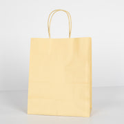 12x Papieren tas gedraaid handvat - 22cm x 27cm x 11cm - Licht Geel