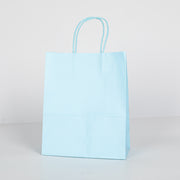 12x Papieren tas gedraaid handvat - 22cm x 27cm x 11cm Licht Blauw