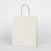 12x Papieren tas gedraaid handvat - 22cm x 27cm x 11cm - Off White