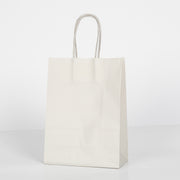 12x Papieren tas gedraaid handvat - 16cm x 22cm x 8cm Off White