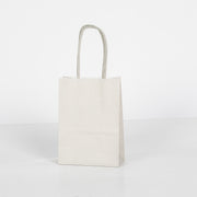12x Papieren tas gedraaid handvat - 11cm x 15cm x 6cm - off White