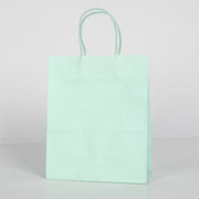 12x Papieren tas gedraaid handvat - 22cm x 27cm x 11cm Licht Groen