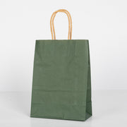 12x Papieren tas gedraaid handvat - 16cm x 22cm x 8cm - Dark Green