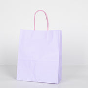 12x Papieren tas gedraaid handvat - 22cm x 27cm x 11cm Licht Paars