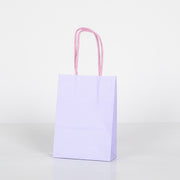 12x Papieren tas gedraaid handvat - 11cm x 15cm x 6cm - Licht Paars