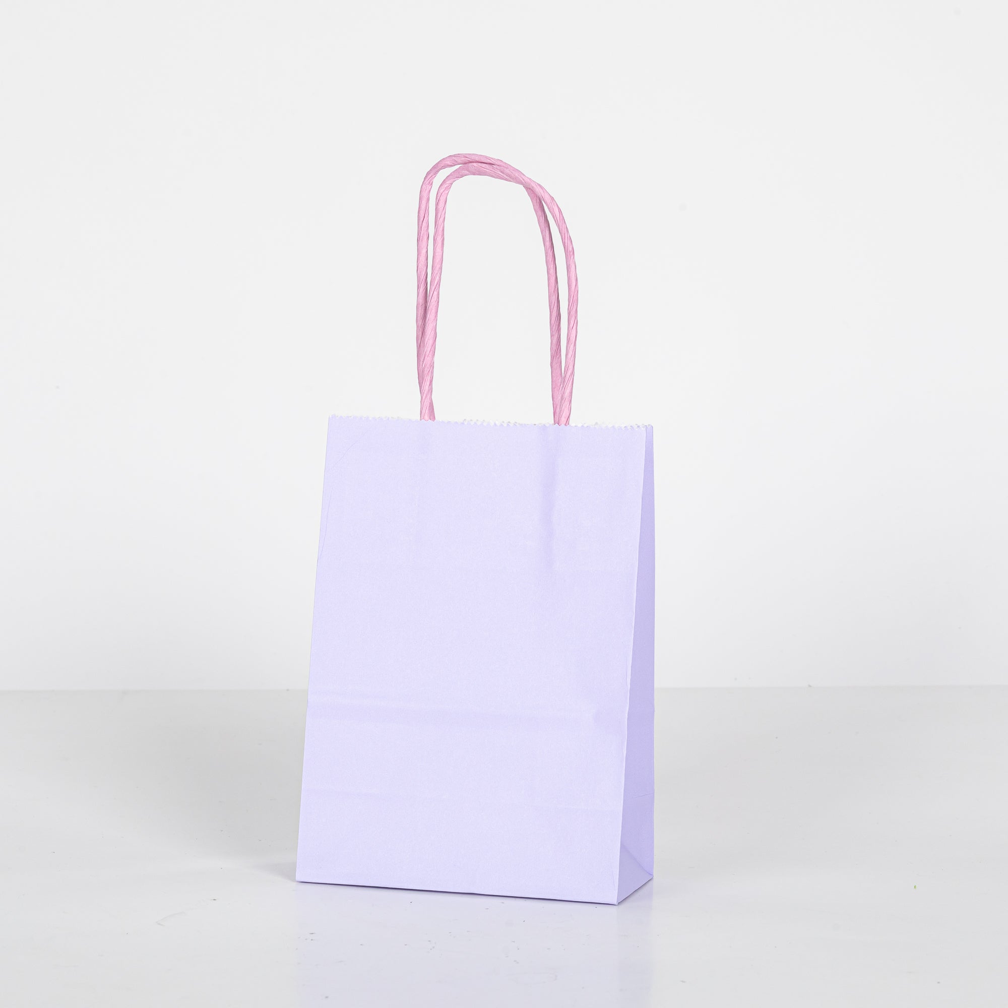 12x Papieren tas gedraaid handvat - 11cm x 15cm x 6cm - Licht Paars