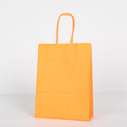 12x Papieren tas gedraaid handvat - 16cm x 22cm x 8cm - Oranje