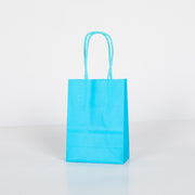 12x Papieren tas gedraaid handvat - 11cm x 15cm x 6cm - Cyan