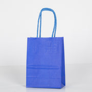12x Papieren tas gedraaid handvat - 11cm x 15cm x 6cm - Royal Blue