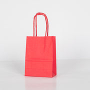 12x Papieren tas gedraaid handvat - 11cm x 15cm x 6cm - Rood