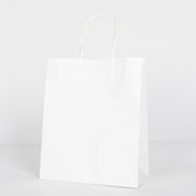 12x Papieren tas gedraaid handvat - 22cm x 27cm x 11cm Wit