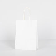 12x Papieren tas gedraaid handvat - 16cm x 22cm x 8cm Wit