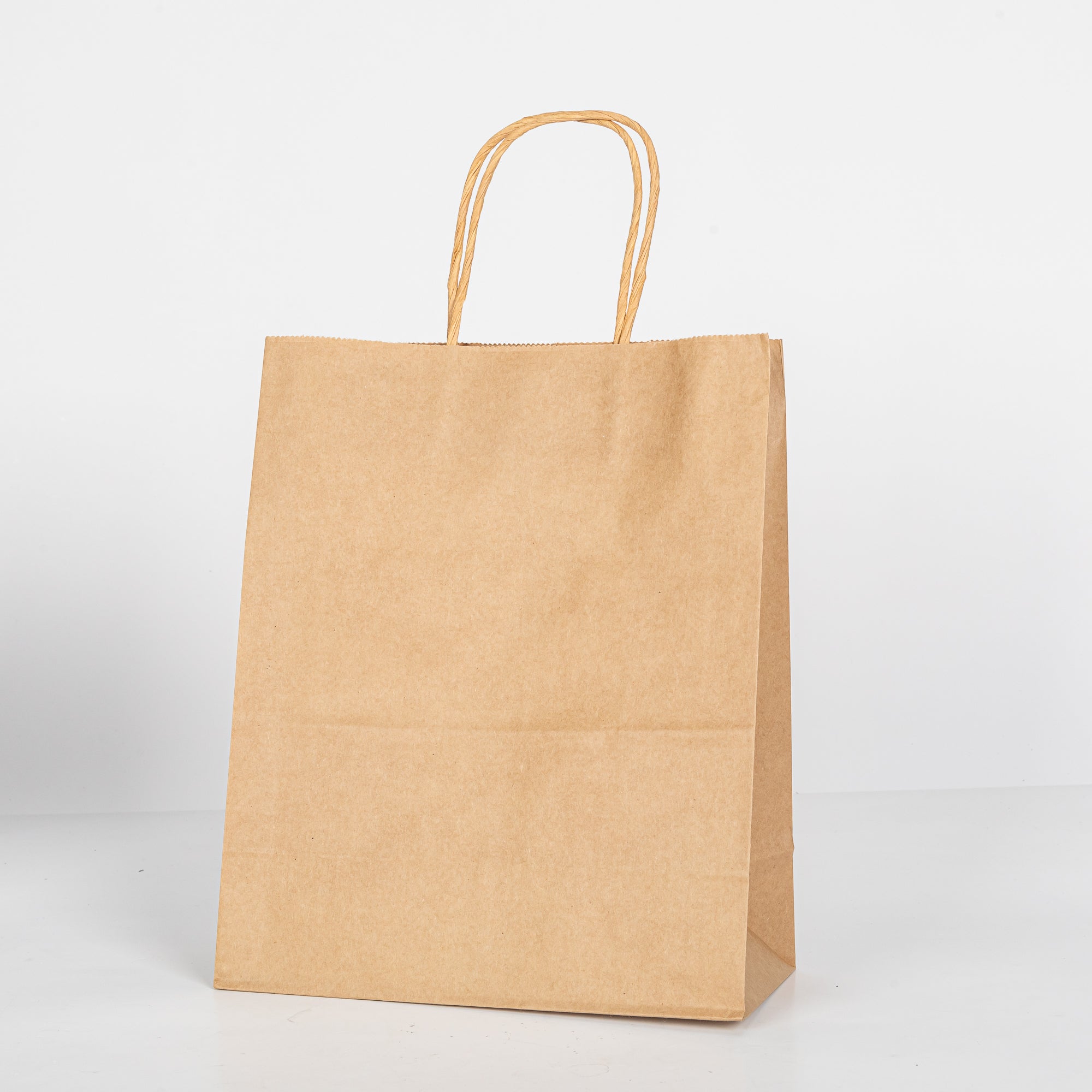 12x Papieren tas gedraaid handvat - 22cm x 27cm x 11cm Kraft