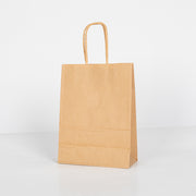 12x Papieren tas gedraaid handvat - 16cm x 22cm x 8cm Kraft