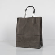 12x Papieren tas gedraaid handvat - 22cm x 27cm x 11cm Zwart/Zwart