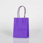 12x Papieren tas gedraaid handvat - 11cm x 15cm x 6cm - Paars
