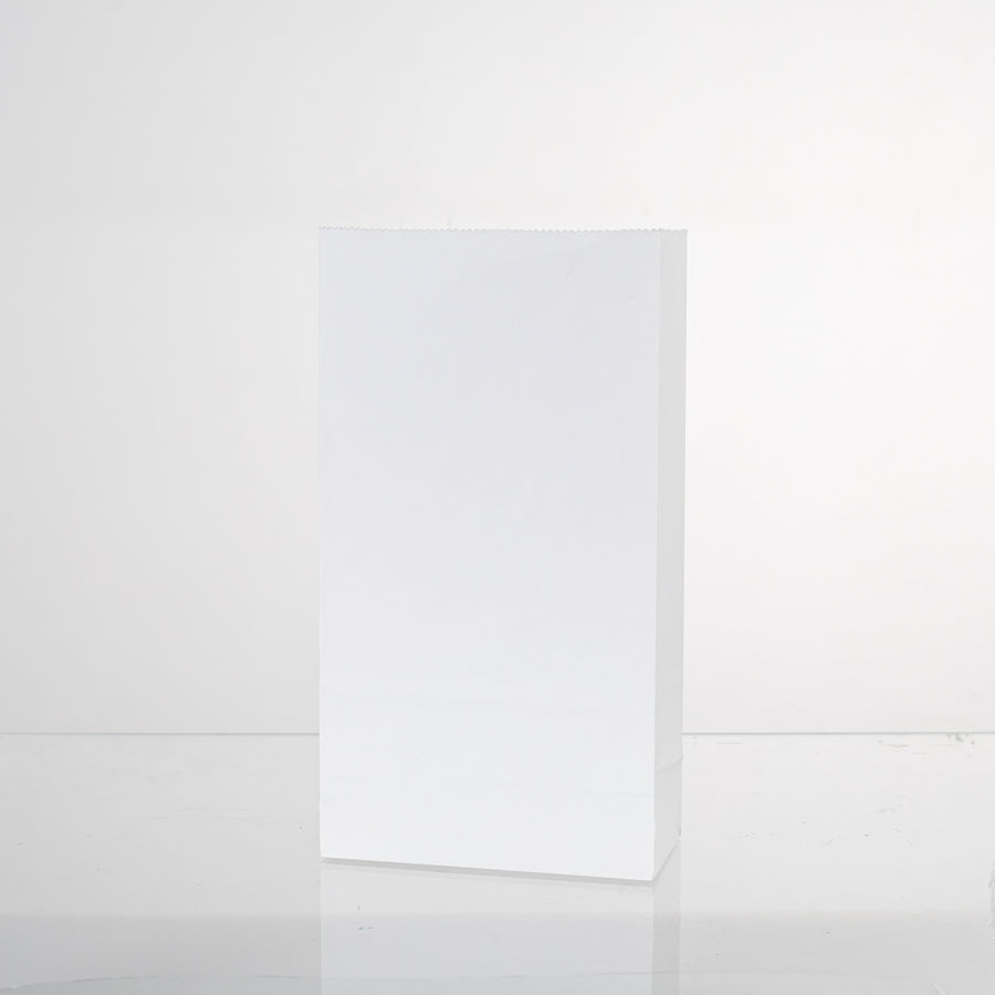 50 stuks Nature Kraft zak blokbodem 16cm + 9cm x 28cm White