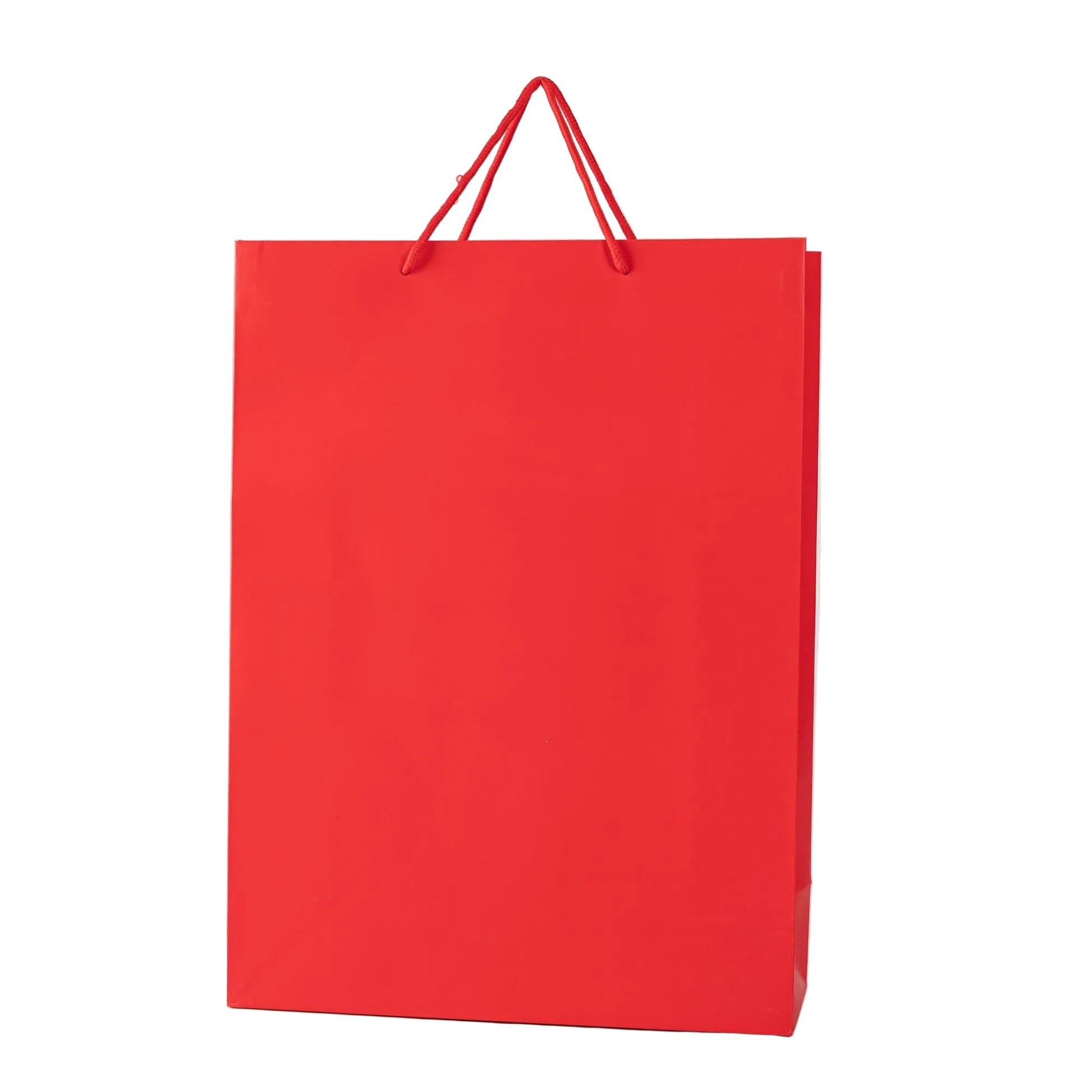 12x rode papieren koordtassen 31x42x12cm duurzame cadeauverpakkingen