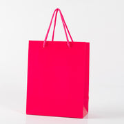 12x Papieren koordtas - 18cm x 23cm x 10cm - Hot Pink