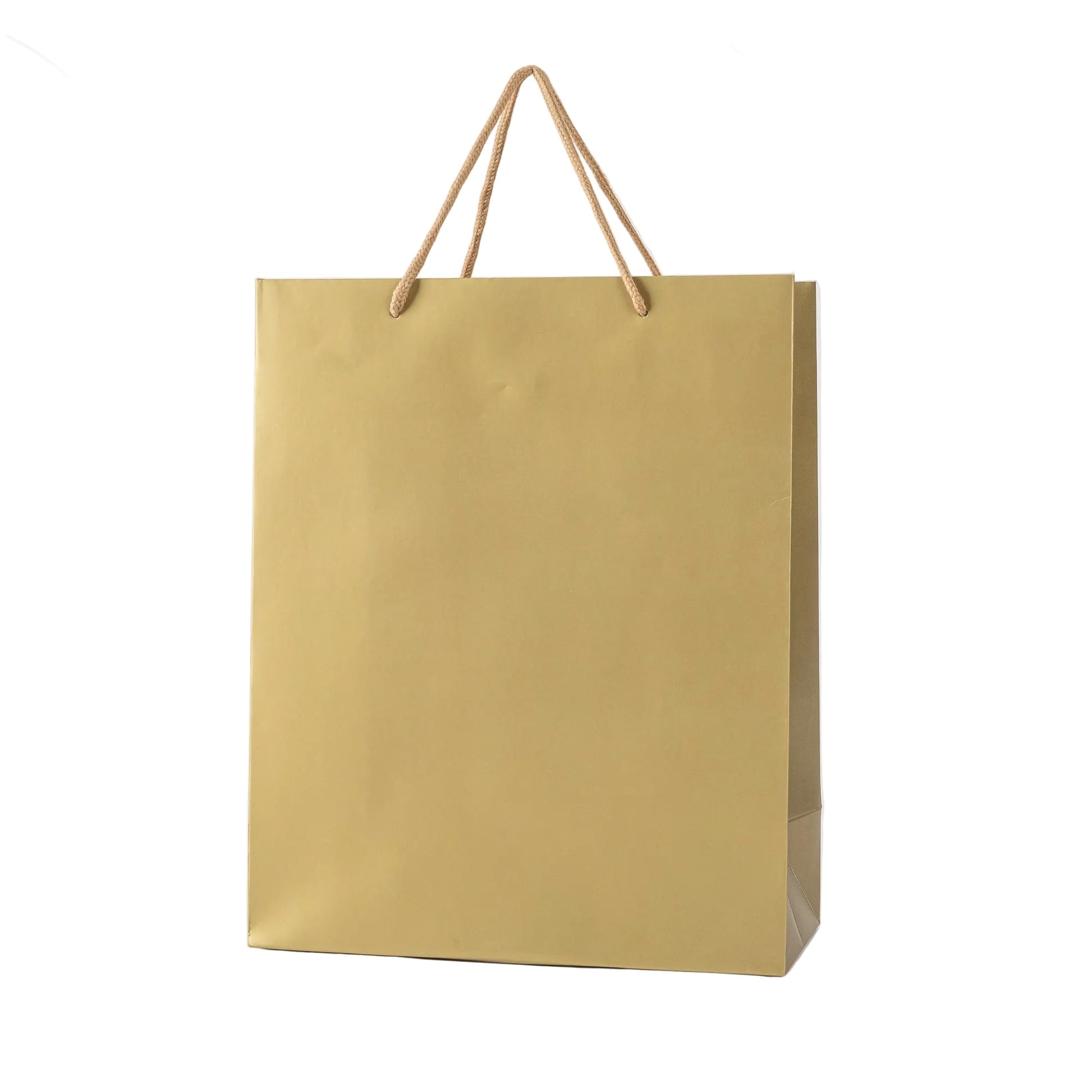 Set of 12 gold paper cord bags 26x32x12cm eco-friendly reusable