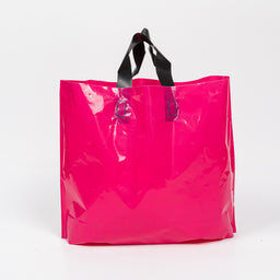 100x Stevige Herbruikbare Tas met Handhengsel - 30cm x 20cm - Hot Pink
