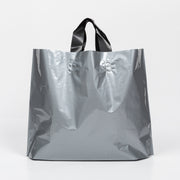 100x Stevige Herbruikbare Tas met Handhengsel - 50cm x 40cm - Zilver