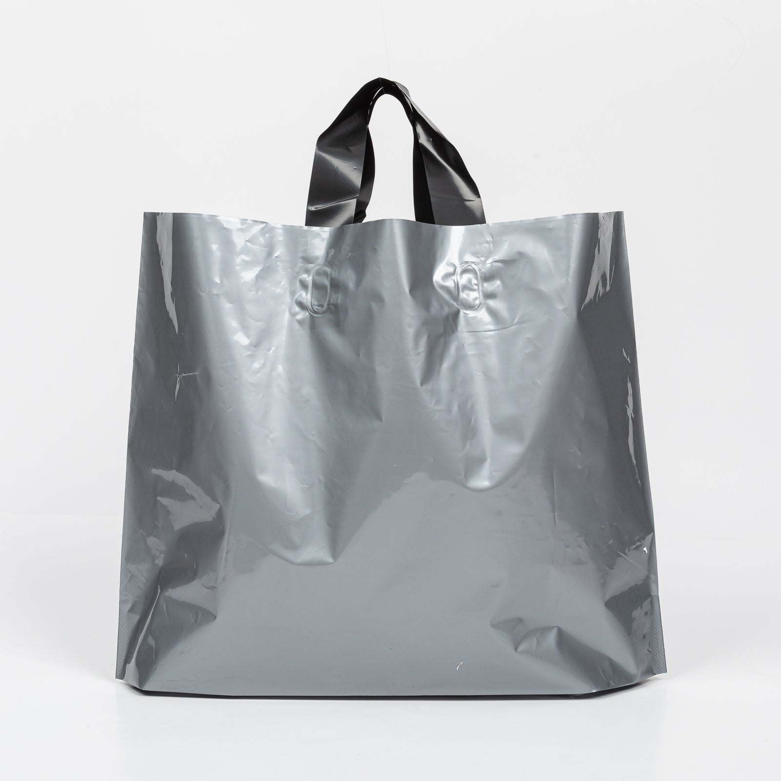 100x Stevige Herbruikbare Tas met Handhengsel - 30cm x 20cm - Zilver