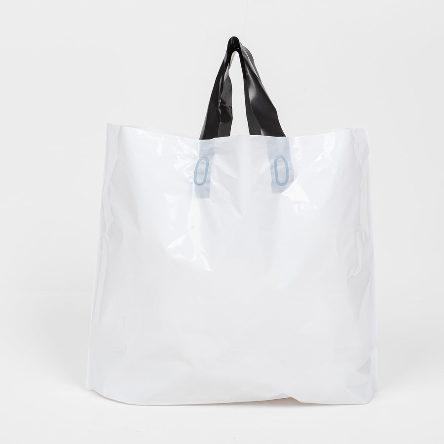 100x Stevige Herbruikbare Tas met Handhengsel - 50cm x 40cm - Wit