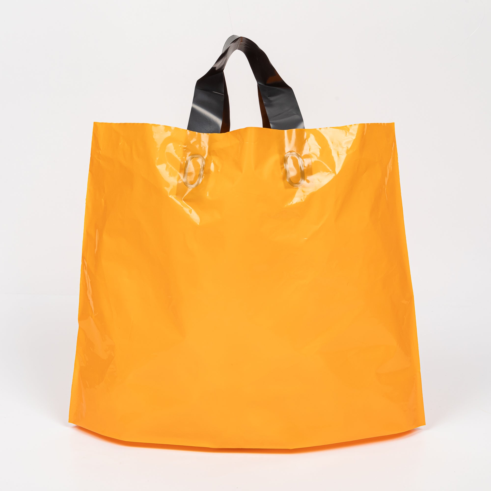 100x Sturdy Reusable Bag with Handle - 30cm x 20cm - Orange