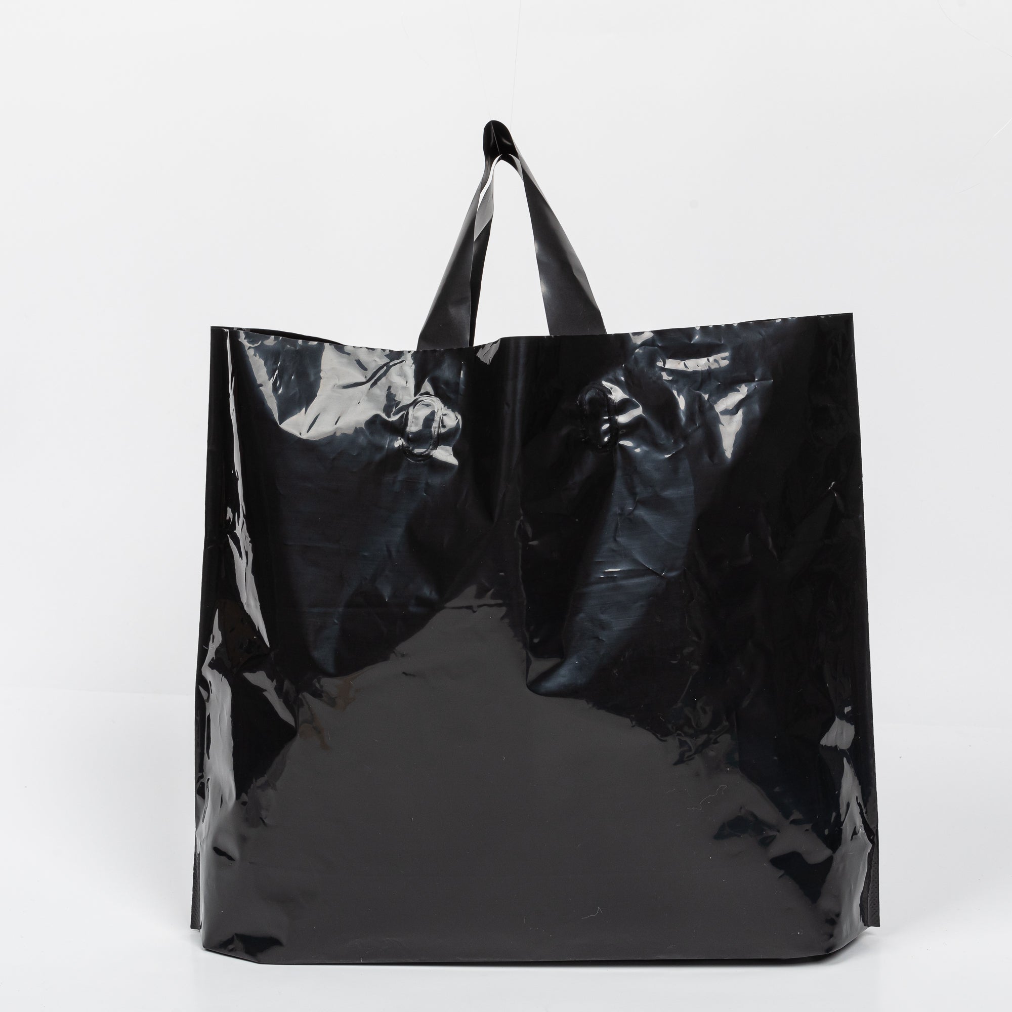 100x Stevige Herbruikbare Tas met Handhengsel - 40cm x 30cm - Zwart